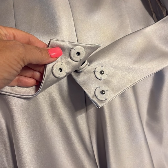 White label Vera Wang Strapless peplum Silver Gown bridesmaid formal wedding 0 - Picture 8 of 15